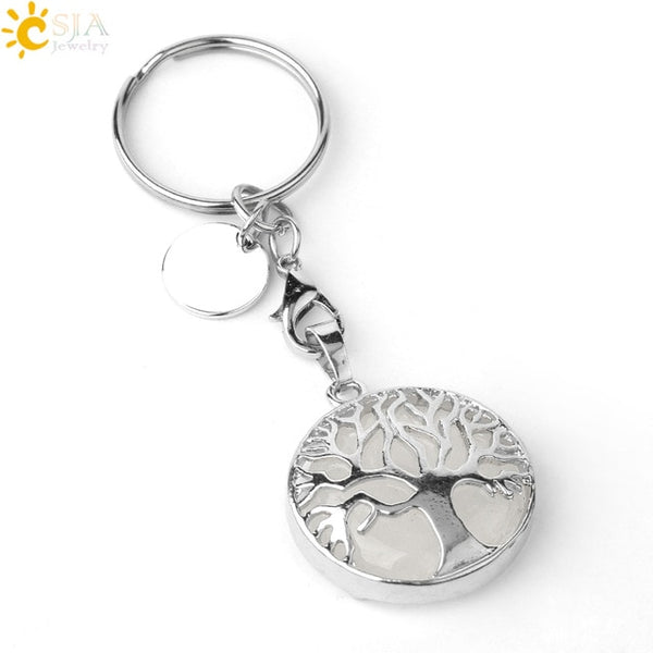 Natural Stone Tree of Life Keychains